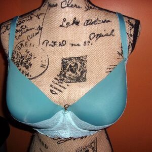 Youmita 40DDD Aqua Floral Lace Full Coverage Bra NWT